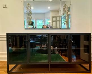 Crate & Barrel Ebonized Steel & Glass Console / Buffet / Credenza. Photo 1 of 3.