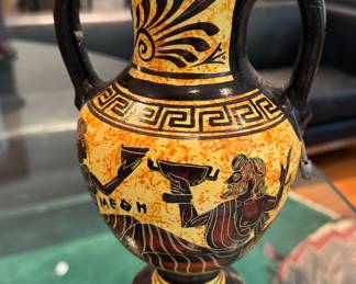 Handmade Rhodes Greek Pottery Urn. Photo 2 of 4.