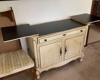 White Wooden Flip-Top Server Buffet