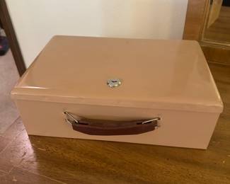 Vintage Security Lock Box Metal Fire-Resistant