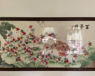 Vintage Embroidery Asian Large Wall Art