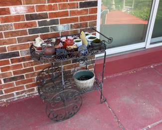 Wrought Iron Garden Cart