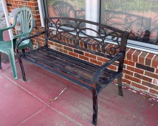 Black Metal Garden Bench