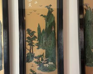 Vintage Asian Wall Art - Set of 3 -