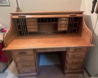 Oak Roll Top Desk