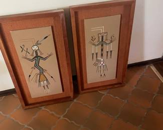 Mid Century Modern Navajo Indian Sand Painting