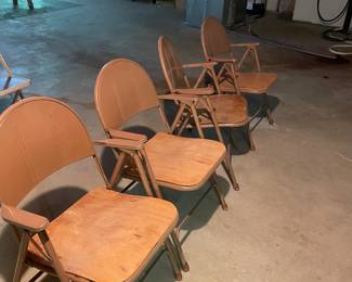 Vintage Folding Chairs with Arm Rest