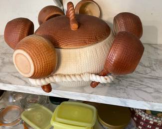 Sittre Soup/Chowder Tureen Nautical Rope Chowder Burlap Texture Tureen 1982