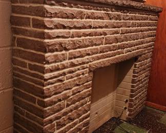 Awesome vintage plaster of paris faux fireplace