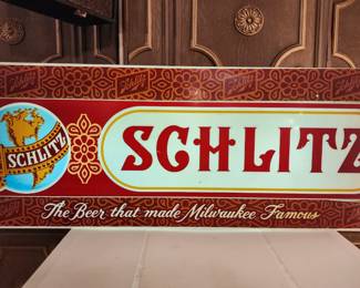 Working Schlitz Beer bar sign