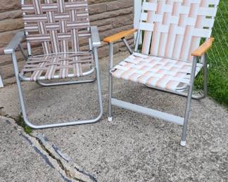 Vintage aluminum folding chairs