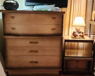 Awesome 1950's dresser and night stand, TV, lamps, radio