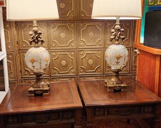 Pair of Amazing vintage 1950's-60's cherub lamps