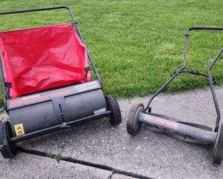 Gasless lawnmower, leafsweeper