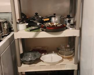 More pots and pans, cotton candy maker, bake ware, kitchen ware
