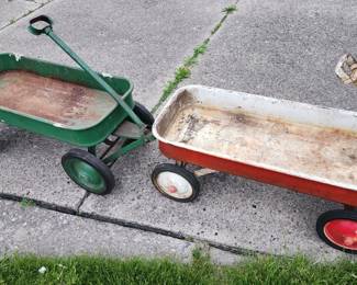 Vintage metal wagons