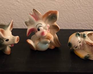 More vintage flower pots, Disney Thumper!