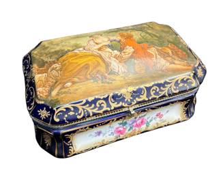 porcelain hand painted trinket box