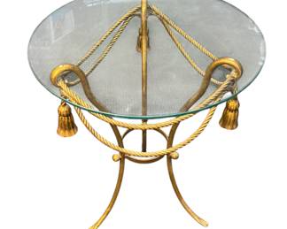small brass and glass table