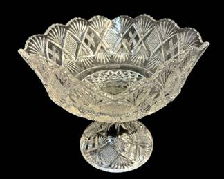 pressed glass fotted bowl