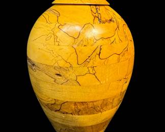 turned wooden vase