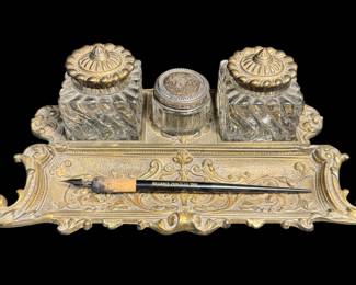 desk set with inkwells