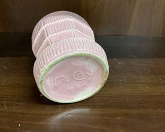 McCoy Pottery Pink Basketweave Planter