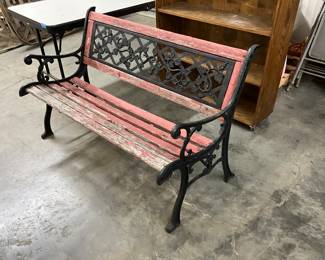 Wrought Iron & Wood Bench