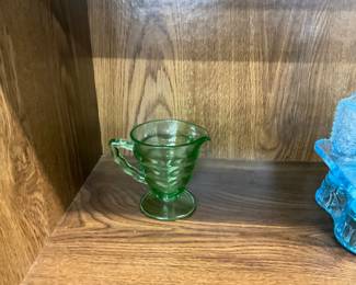 Green Uranium Glass Creamer