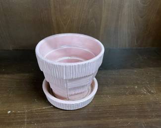 McCoy Pottery Pink Basketweave Planter