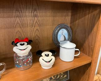 Anchor Hocking Disney Minnie Mouse Storage Canister & Mickey Storage Canister Lid - Enamel Ware Cup