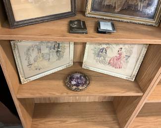 Vintage Corre Victorian Watercolor Framed Prints - Small Gold Framed Victorian Print