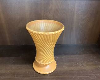 McCoy Yellow Chartreuse Swirl Line Vase 