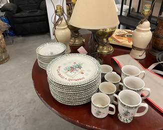 Stoneware w/Christmas Theme "We Can Build a Snowman" Dinnerware