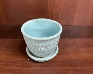 Turquoise Beaded Pattern McCoy Planter