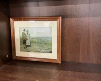 Wood Framed "The Cleaners" Print by Jean-Francois Millet 