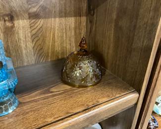 Tiara Indiana Amber Glass Lid