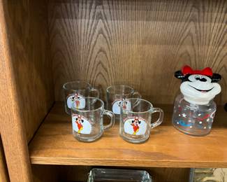 Disney Mickey Mouse Club 1955 Glass Coffee Mugs