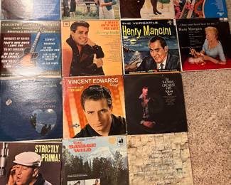 Two huge bins of records, mostly from the 1960s