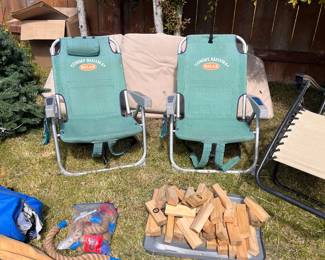 Tommy Bahama backpack lawn chairs