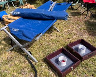 (2) Sierra Trail cots & lawn games