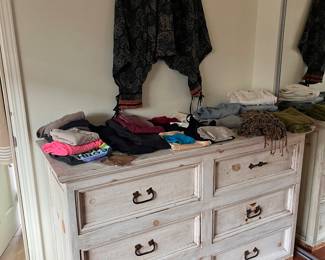 Boho painted Mexican dresser, lots of Boho clothing - Free People, Madewell, Lululemon