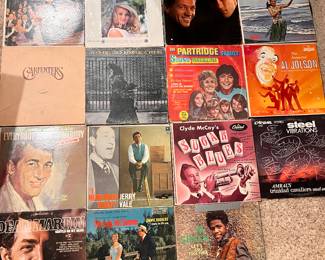 Two huge bins of records, mostly from the 1960s