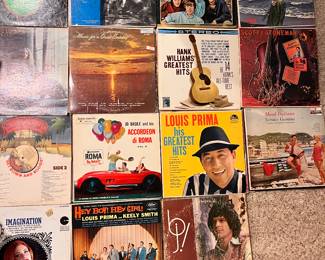 Two huge bins of records, mostly from the 1960s