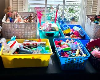 All Small Toys Will be Priced by the Tub. Dolls, Playdough, Action Figures, Cars, Barbie Dolls, Horses and so Much More!!