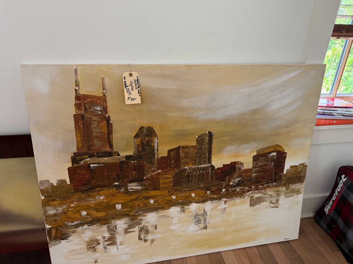 Nashville Skyline 3' by 4' original painting now $125