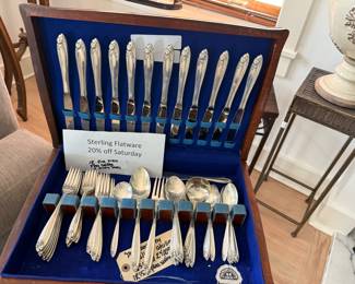 Sterling Flatware 12 place settings Debutante by Wallace
Now $1800