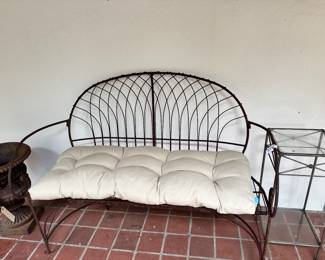 Iron Bench and cushions. $85