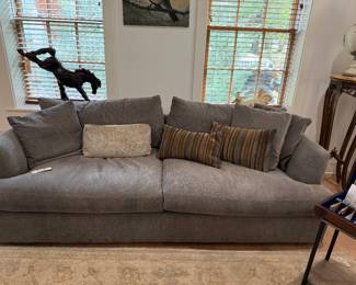 Gorgeous Gray Sofa with down wrapped cushions. Now $450