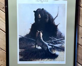 David Conklin Black Bear & Fox Framed Art